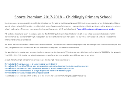 Sports Premium 2017-18