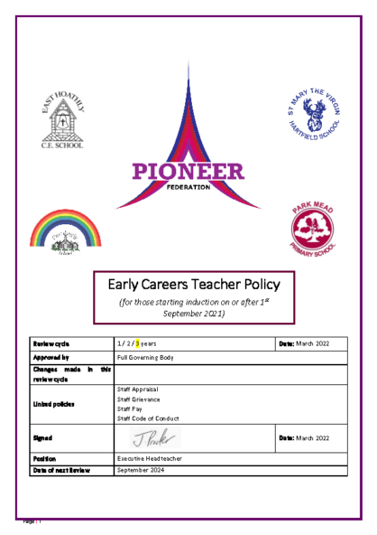 Early Careers Teacher Policy