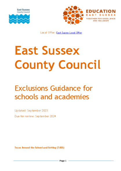 ESCC Exclusions Guidance September 2023