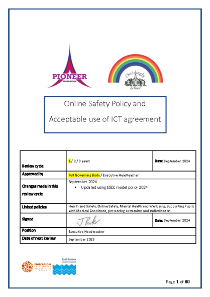 Online Safety Policy & Acceptable Use Agreements