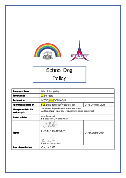 School Dog Policy