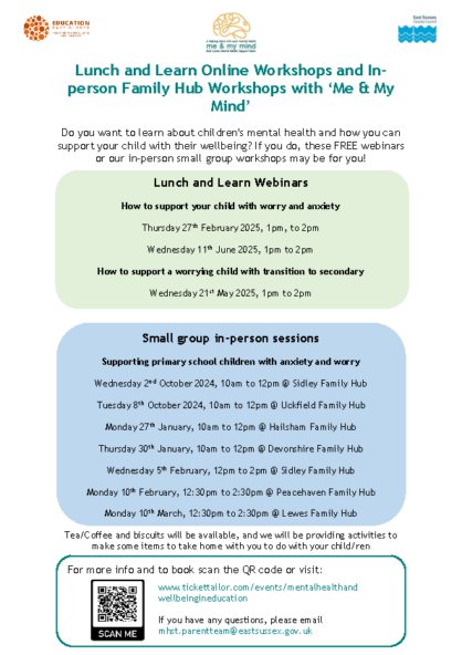 Parent Carer Webinars & Family Hub Poster