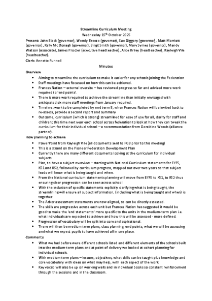 251015 – Streamline Curriculum