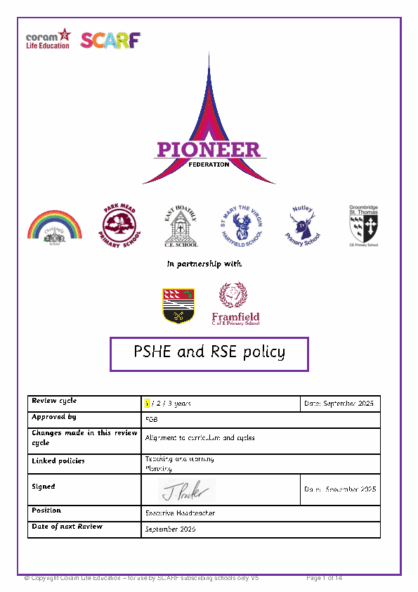 PSHE & RSE Policy