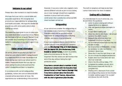 Safeguarding Visitor Leaflet