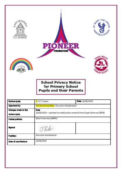 Privacy Notice – Pupils & Parents
