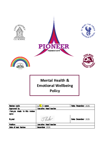 Staff Mental Health & Wellbeing Policy