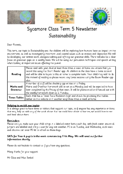 Term 5 2025/26 – Sustainability