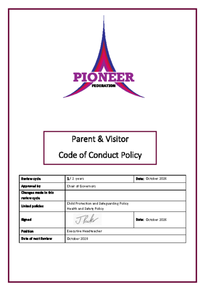 Parent & Visitor Code of Conduct