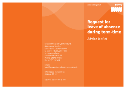 Leave of Absence Request Leaflet for Parents