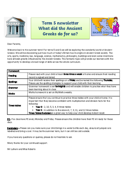 Term 5 2020/21 – What did the Ancient Greeks do for us?