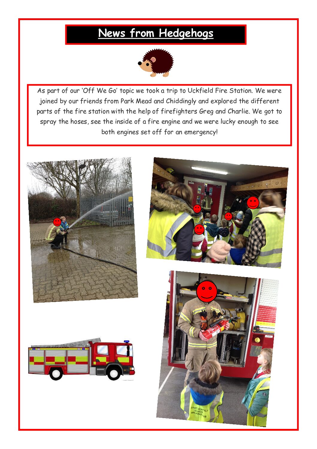 Hedgehogs Trip to Uckfield Fire Station