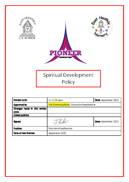 Spiritual Development Policy