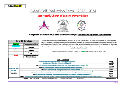SIAMS Self-Evaluation Form March 2024