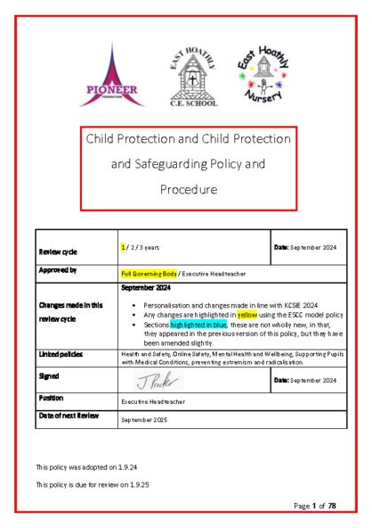 Child Protection & Safeguarding Policy & Procedure