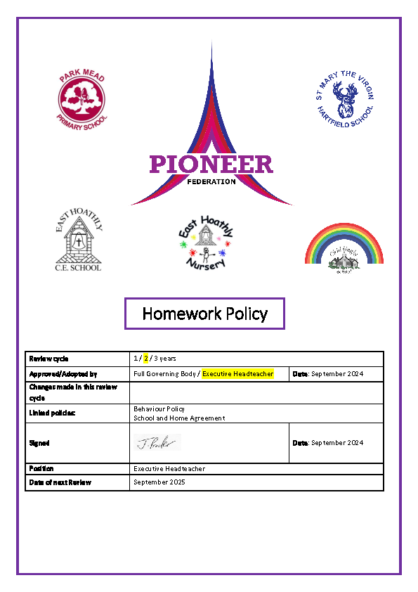 Homework Policy