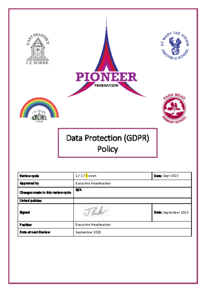 Data Protection GDPR Policy