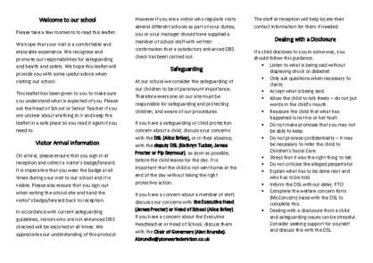 Safeguarding Leaflet for Visitors