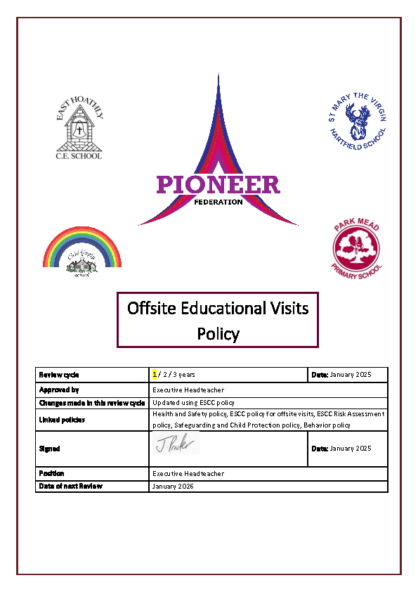 Offsite Educational Visits Policy