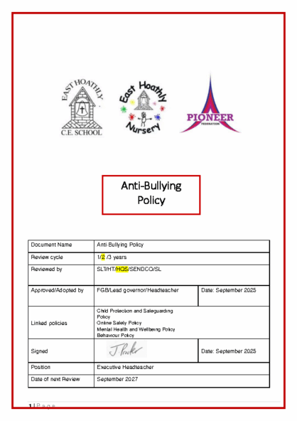 Anti-Bullying Policy