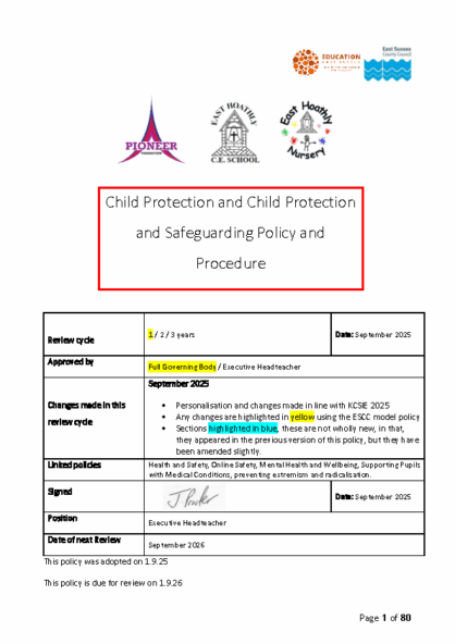 Child Protection & Safeguarding Policy & Procedure
