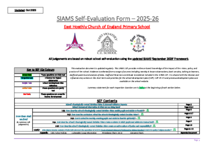 SIAMS Self-Evaluation Form Sept 2025
