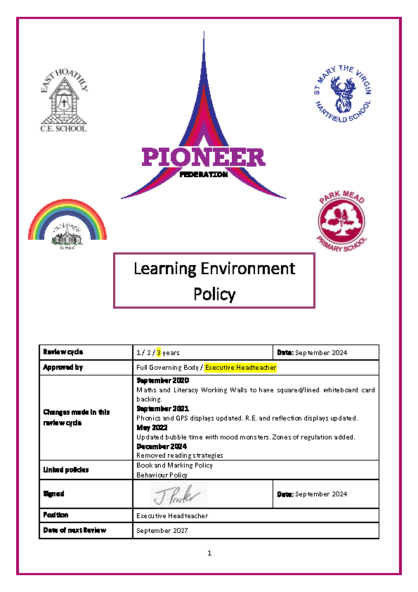 Learning Environment Policy