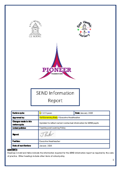 SEND Information Report 2025-26