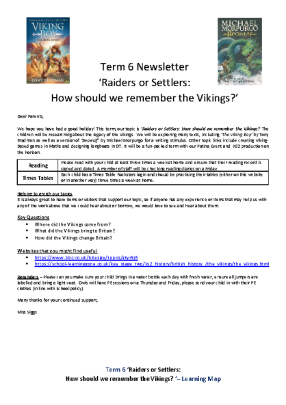 Term 6 2025/26 – Raiders or Settlers: How Should We Remember the Vikings?