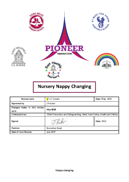 Nursery Nappy Changing Policy