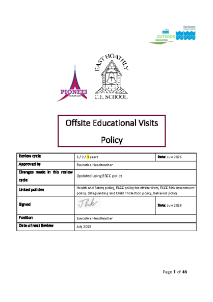 Offsite Educational Visits Policy