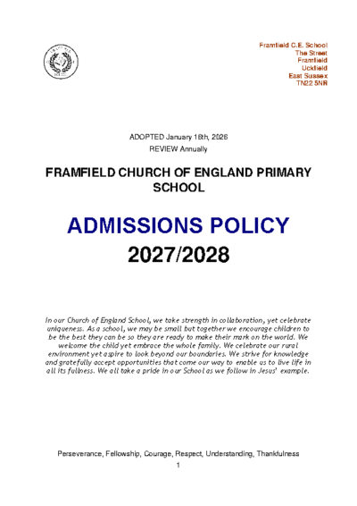 Admissions Policy 2027-2028
