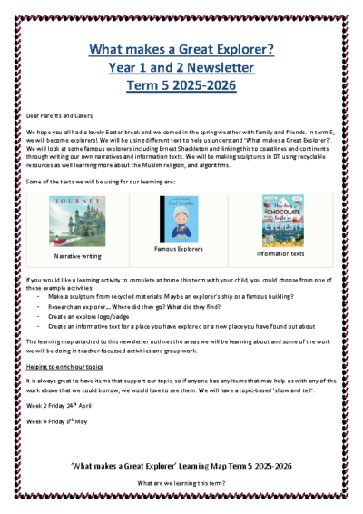 Term 5 2025/26 – What Makes a Great Explorer?