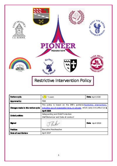 Restrictive Intervention Policy DRAFT