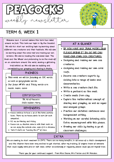 Term 6 Week 1