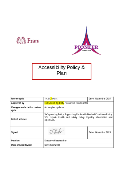 Accessibility Policy & Plan