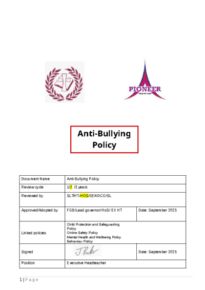 Anti-Bullying Policy