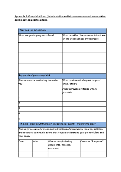 Complaints Form