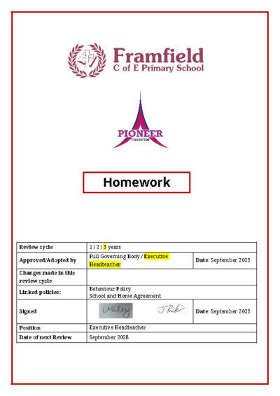 Homework Policy