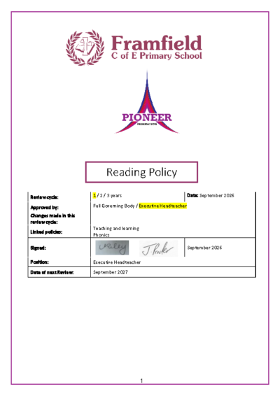 Reading Policy