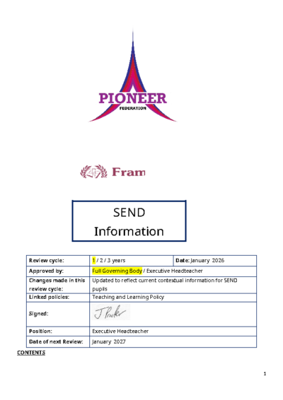 SEND Information Report 2025-26