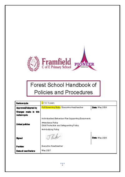 Forest School Policies & Procedures