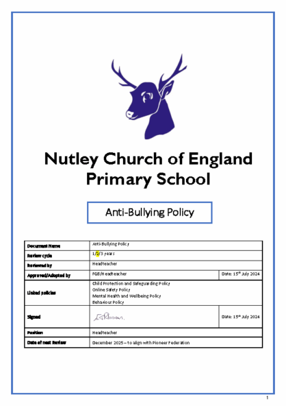 Anti Bullying Policy