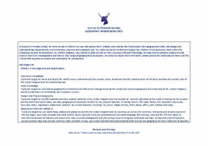 Geography Progression Grid