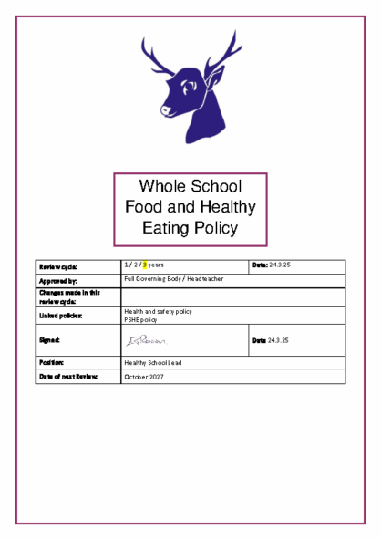 Healthy Eating Policy