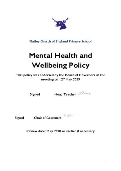 Mental Health & Wellbeing Policy