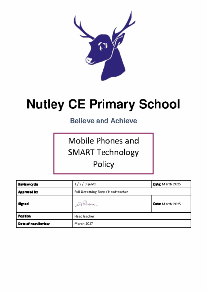 Mobile Phones & SMART Technology Policy