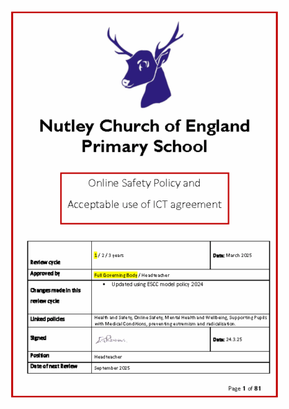 Online Safety Policy & Acceptable Use Agreements