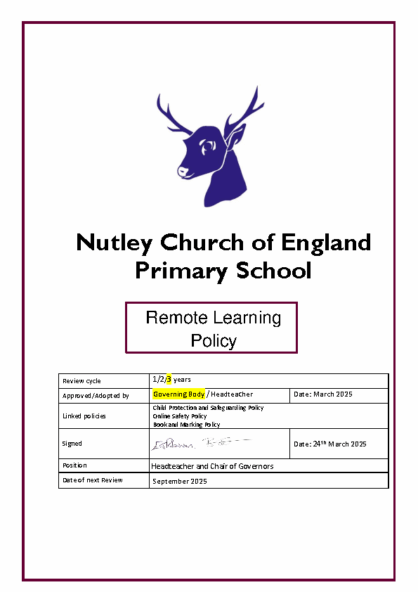 Remote Learning Policy