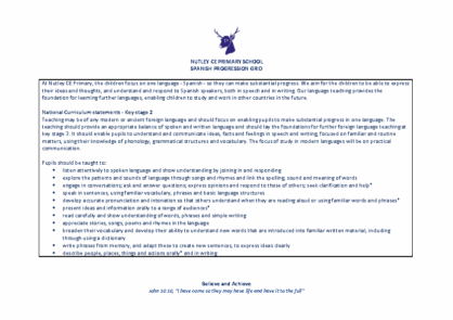 Spanish Progression Grid